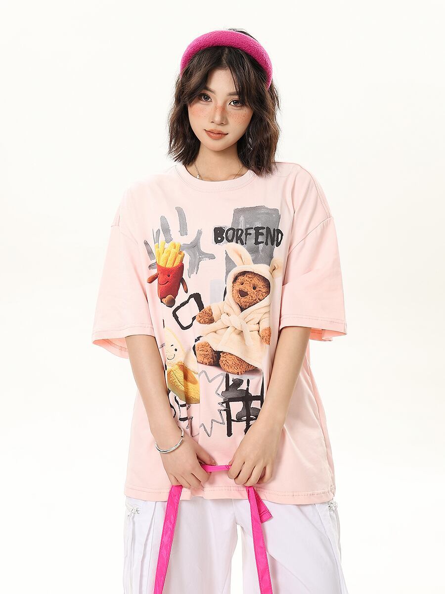 売れ筋 早い者勝ち 絶対流行 カジュアル 2色選択 Tシャツ<S-11178>