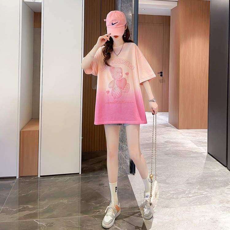 おすすめ新作 プリントTシャツ グラデーション ゆったり半袖＜S-2886＞