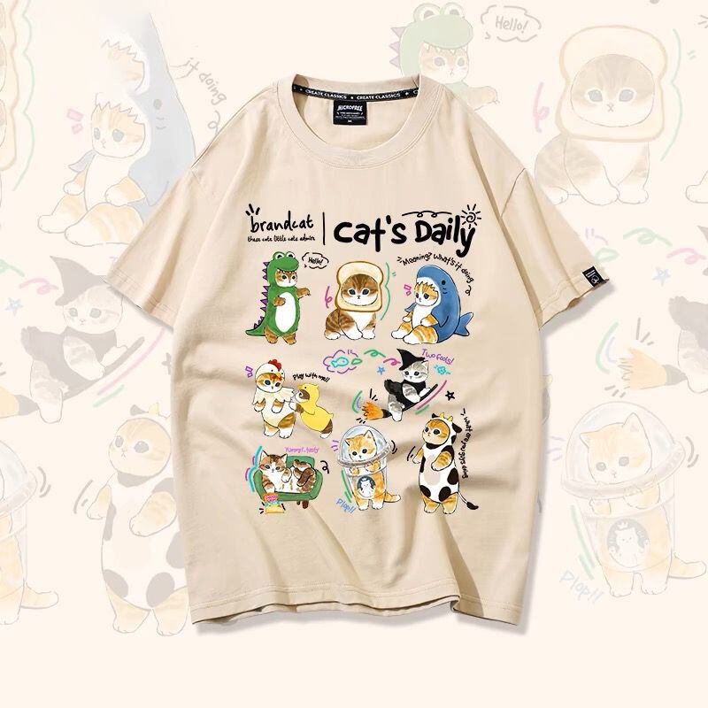 超人気 軽くて涼しくて可愛い！デザイン性抜群 カジュアル プリント全6色 半袖Tシャツ<S-9319>