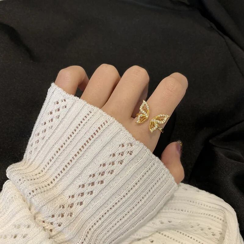 質感のいい オシャレ度満点 清純甘くて女子力UP 気質溢れる 2色 指輪＜S-12747＞
