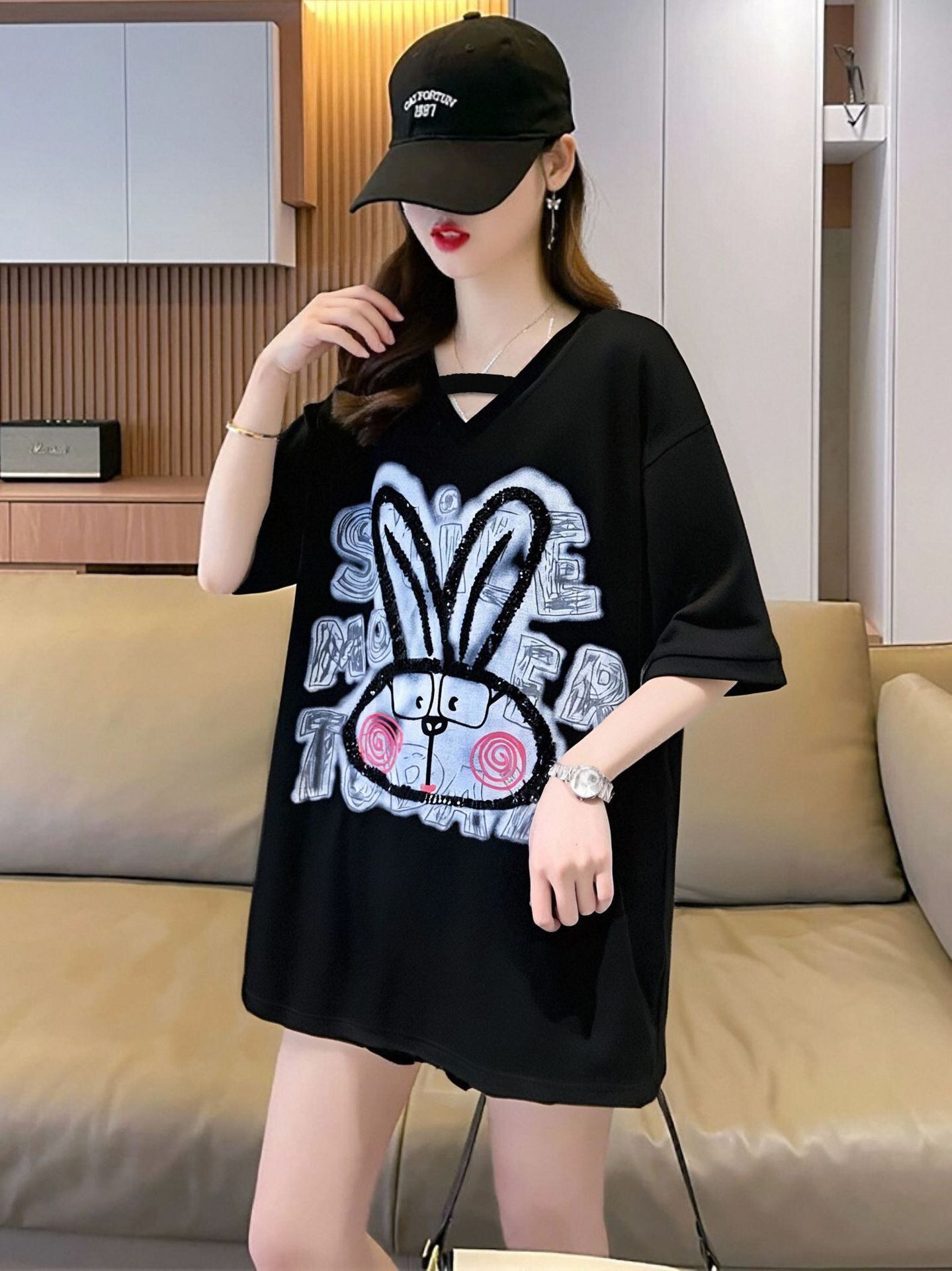 キュート 好感度UP 海外トレンド カジュアル 全4色 半袖 Tシャツ ＜S-11097＞