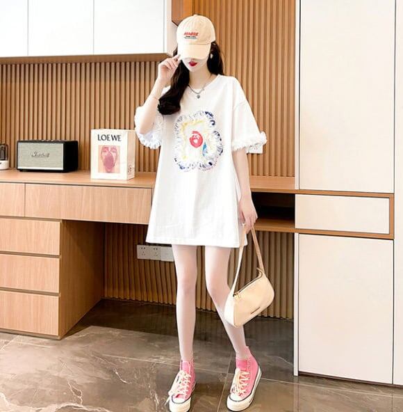新作 好感度満載 個性的なデザイン ラウンドネック Tシャツ カットソー＜S-8405＞