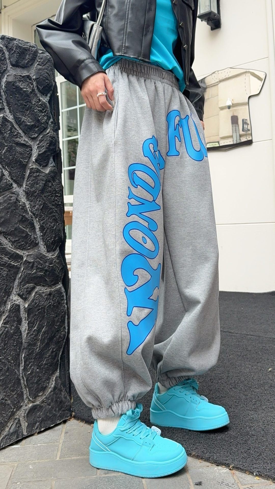 デザイン オシャレ 切り替え 4色 スウェット パンツ <S-12210>