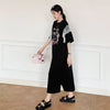 おすすめ レース ファッション 切り替え プリント Tシャツ カットソー ワンピース＜S-8535＞