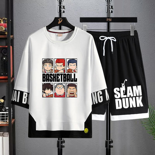 男女兼用 プリント Tシャツ & ショーツ セットアップ S-13269