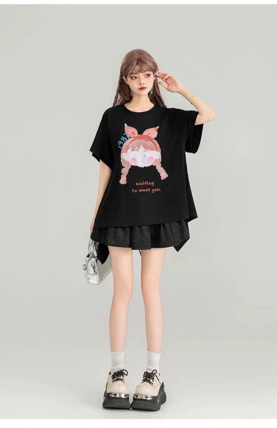 着回し力抜群 ゆったり ファッション感満々 ロング丈 2色半袖Tシャツ＜S-11068＞