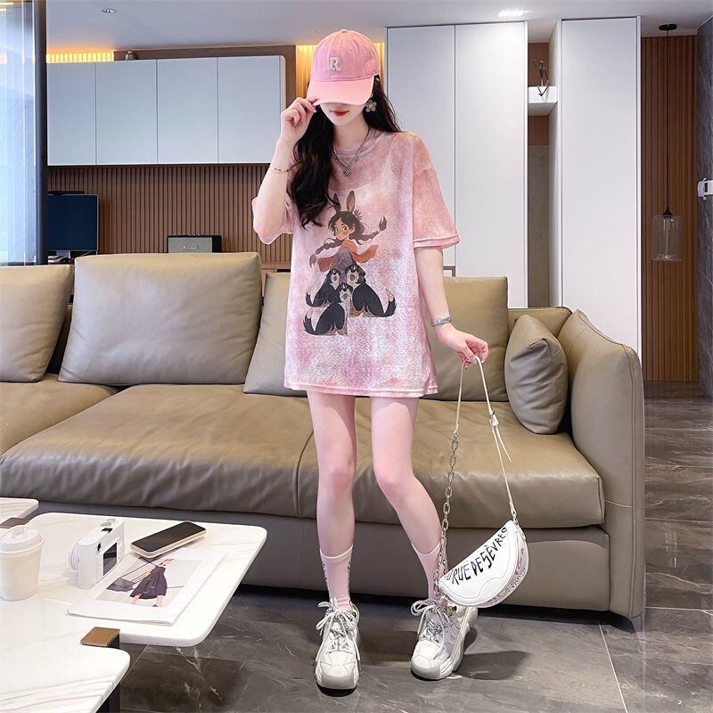 着回し力抜群 絞り染め アバンギャルド プリント 3色選択 半袖Tシャツ＜S-8575＞