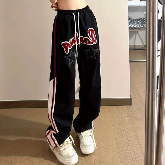 絶対欲しい ストライプ アバンギャルド 柄 切り替え 男女兼用 パンツ ＜S-4991＞