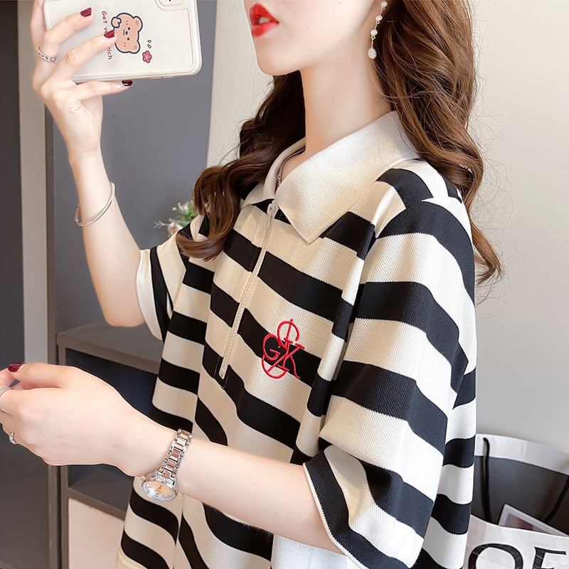 オシャレ度満点 切り替え カジュアル プリント Tシャツ カットソー＜S-3588＞