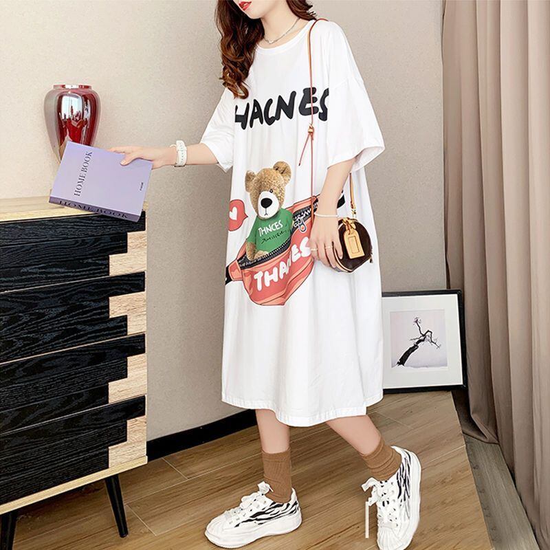 スタイリッシュ プリント カジュアル Tシャツ カットソー ワンピース＜S-8285＞