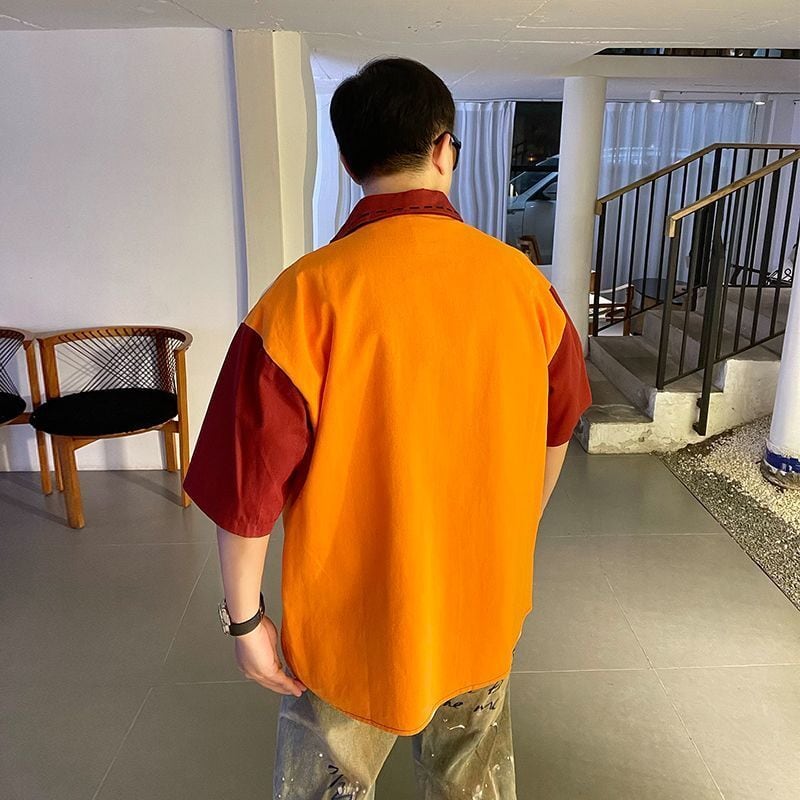【春新作】 存在感抜群 2色選択 キャラクタープリント 半袖シャツ 男女兼用<S-12994>