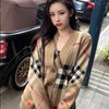 存在感抜群 ファッション感満々 トレンドアイテム おしゃれ度高め チェック柄 男女兼用 ニットトップス<S-9808>