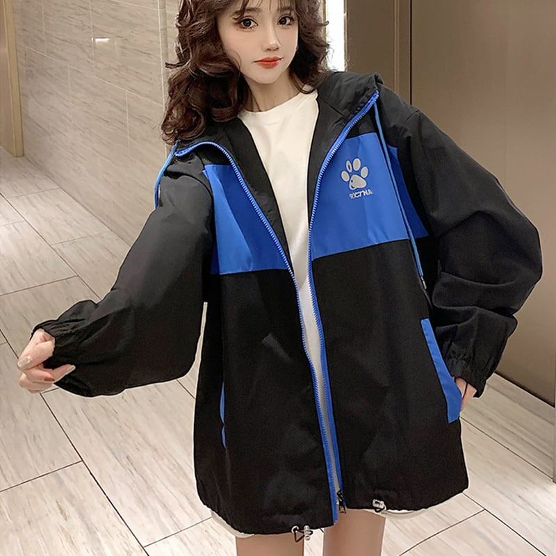 個性的なデザイン プリント 美感いっぱい 長袖 ジャケット ブルゾン＜S-2894＞