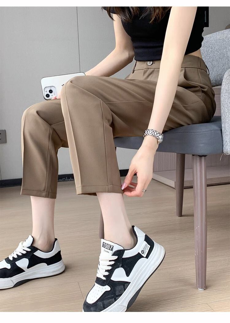 超人気 9分丈スラックスパンツ ファッション 通勤パンツ<S-8182>