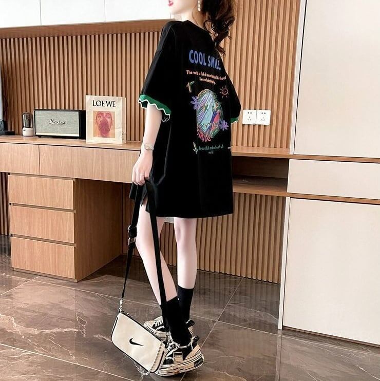 【半額！期間限定！！】デザインセンスニッチなミドル丈半袖Tシャツ2023新スタイル<S-3007>