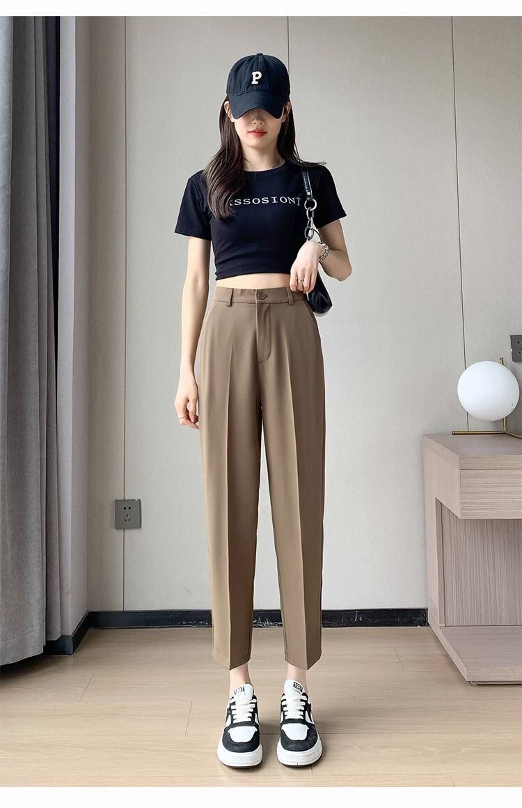 超人気 9分丈スラックスパンツ ファッション 通勤パンツ<S-8182>