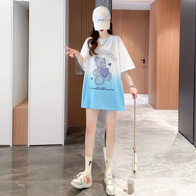 おすすめ新作 プリントTシャツ グラデーション ゆったり半袖＜S-2886＞