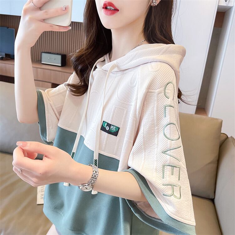 高級感 帽子付き 半袖 Tシャツ スウェット ＜S-8640＞