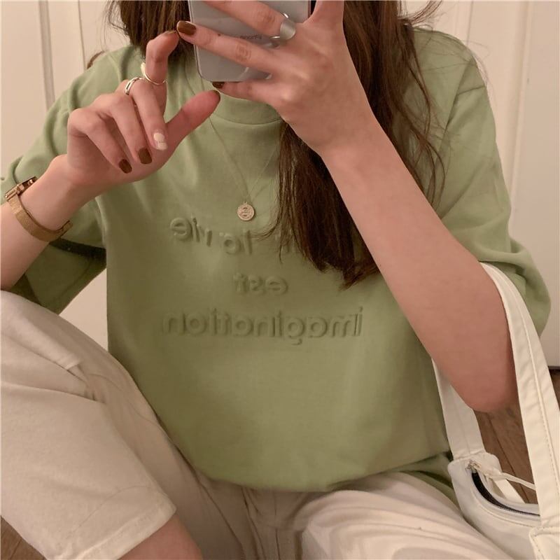 着心地抜群 アルファベット 女性力を高める Tシャツ カットソー＜S-3294＞