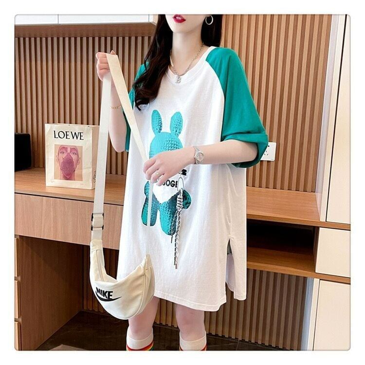 コットンパーソナライズジッパー大ポケットスリット半袖Tシャツ<S-2884>