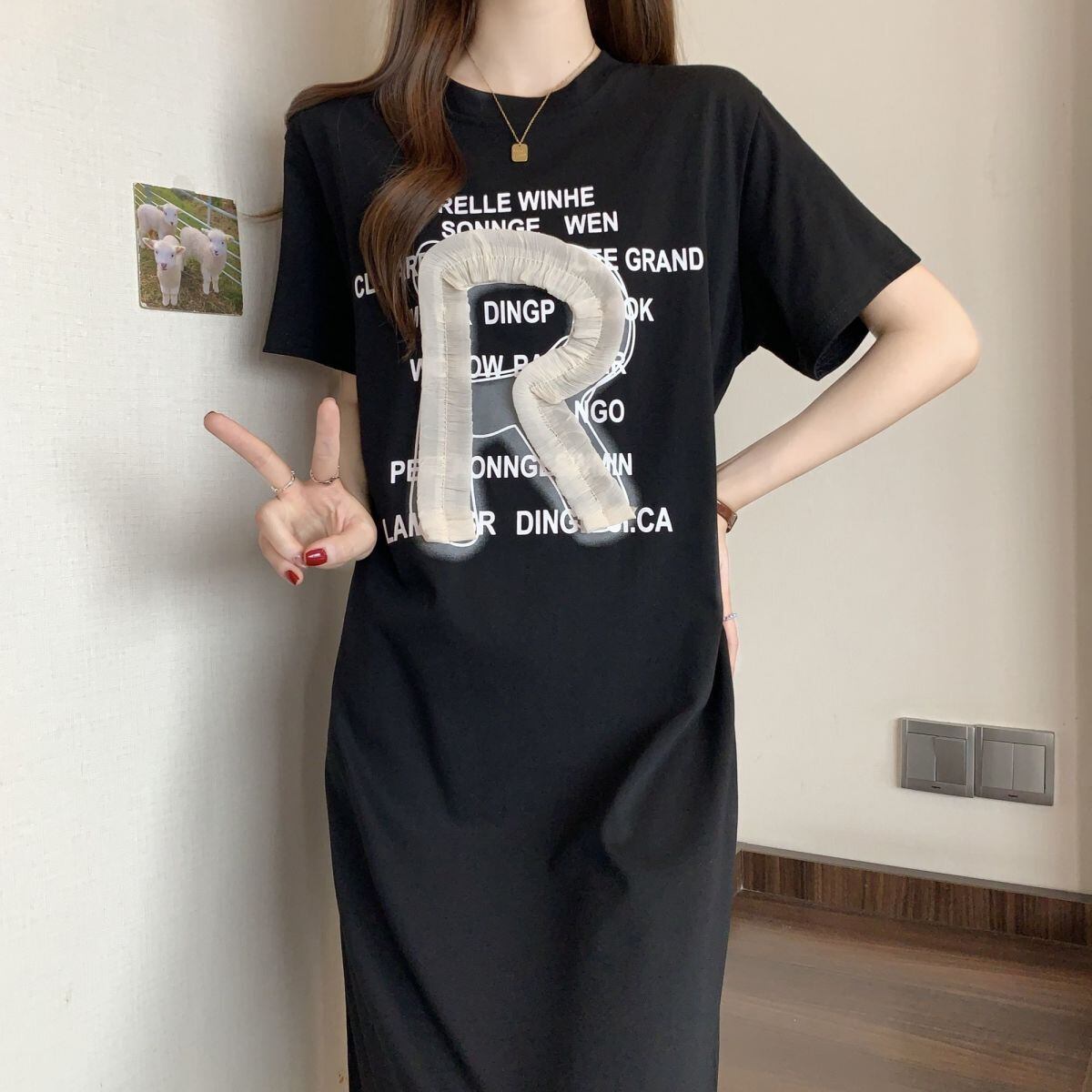 絶対流行 デザイン性抜群 美人度アップ 2色選択可 ワンピース<S-11127>