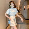オシャレ度満点 切り替え 一目惚れ Tシャツ＋ショートパンツ セットアップ＜S-3573＞