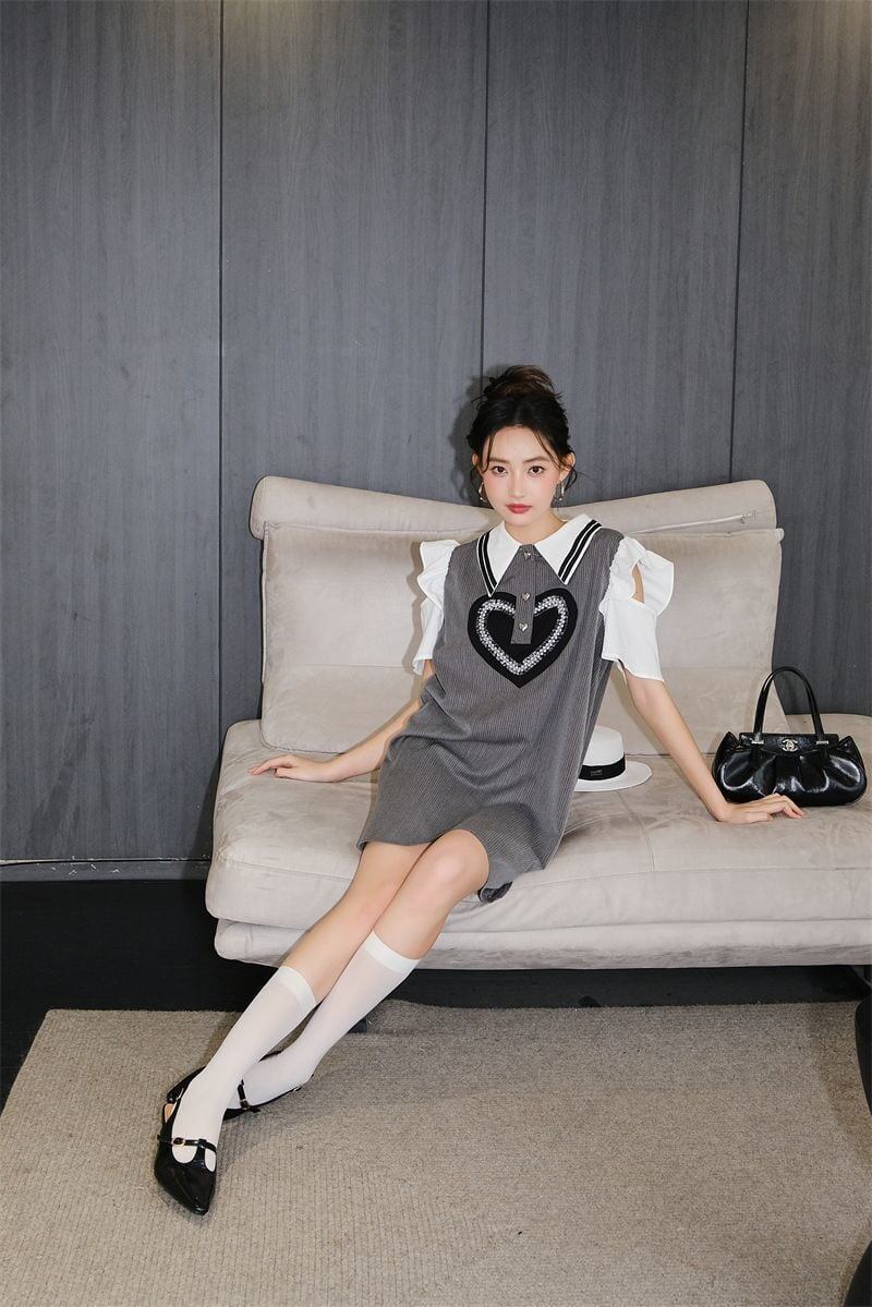 話題沸騰中 知的 美人度アップ ファッション 切り替え ワンピース＜S-8890＞