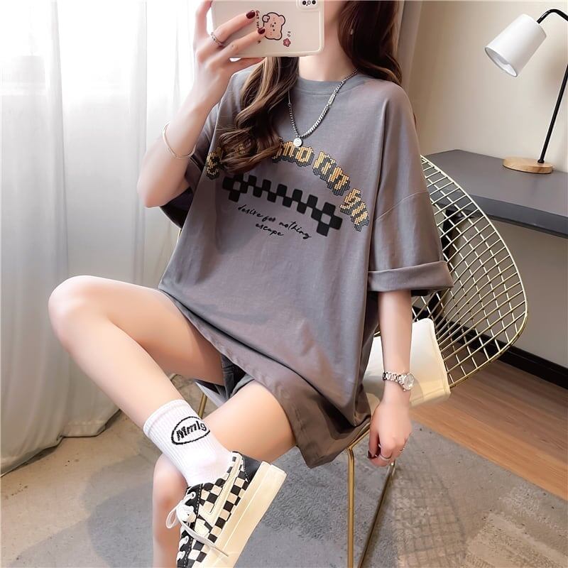 ゆったり感アップ 切り替え オシャレ度満点 プリント Tシャツ カットソー＜S-3478＞