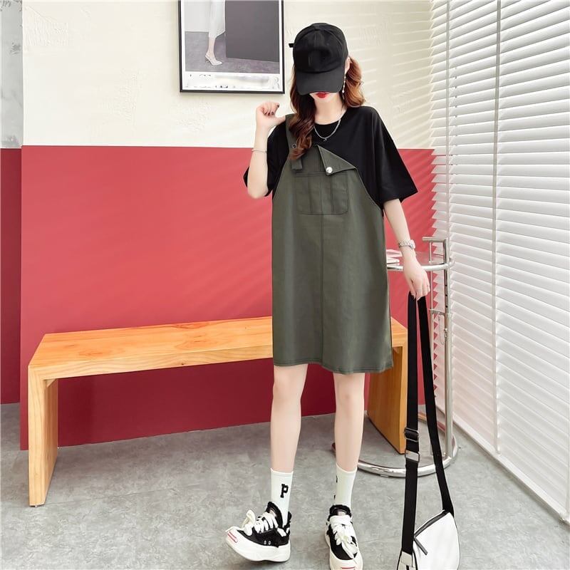 スタイリッシュ プリント 一目惚れ Tシャツ カットソー ワンピース＜S-3477＞