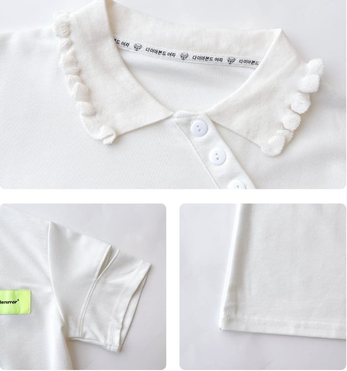 夏新作 アルファベットプリント POLOネック ロング Tシャツ ゆったりワンピース ＜S-3038＞