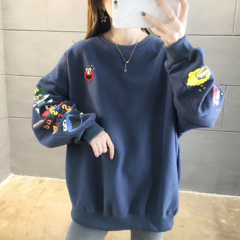 【人気商品再入荷】超人気 キュート ファッション ルーズ 男女兼用 スウェット<S-6837>