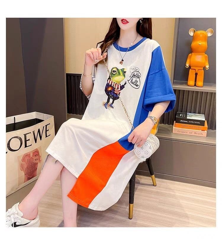 夏新作 カラーマッチング 存在感満点 ロング Tシャツ ゆったり ＜S-2839＞