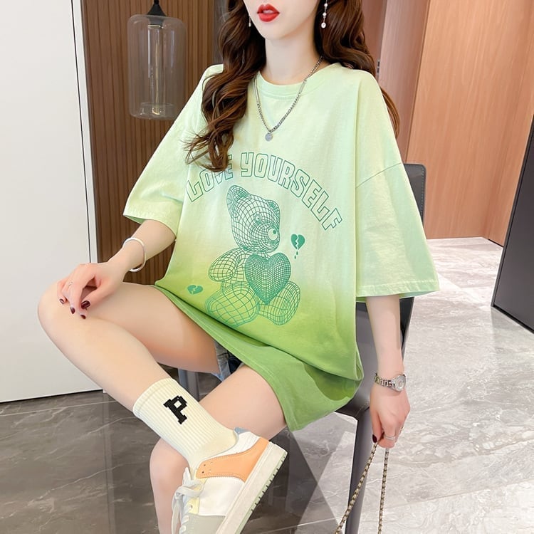 おすすめ新作 プリントTシャツ グラデーション ゆったり半袖＜S-2886＞