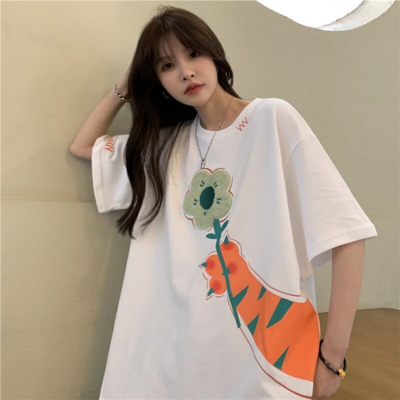 好感度満載 プリント 美感いっぱい Tシャツ カットソー＜S-3313＞