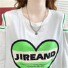 スタイリッシュ 切り替え 一目惚れ プリント Tシャツ カットソー＜S-3521＞