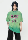 見逃し厳禁 ファッション ストリート系 ヴィンテージ加工 アルファベット プリントTシャツ ＜S-2921＞