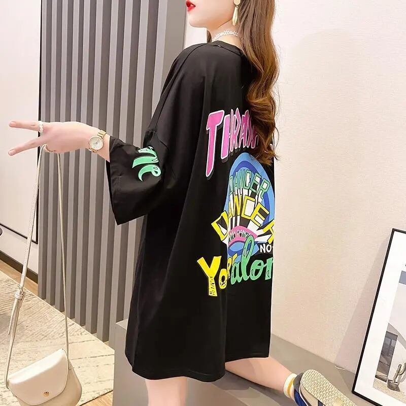新商品 プリント ファッション ゆったり 全4色 半袖 Tシャツ＜S-11443＞