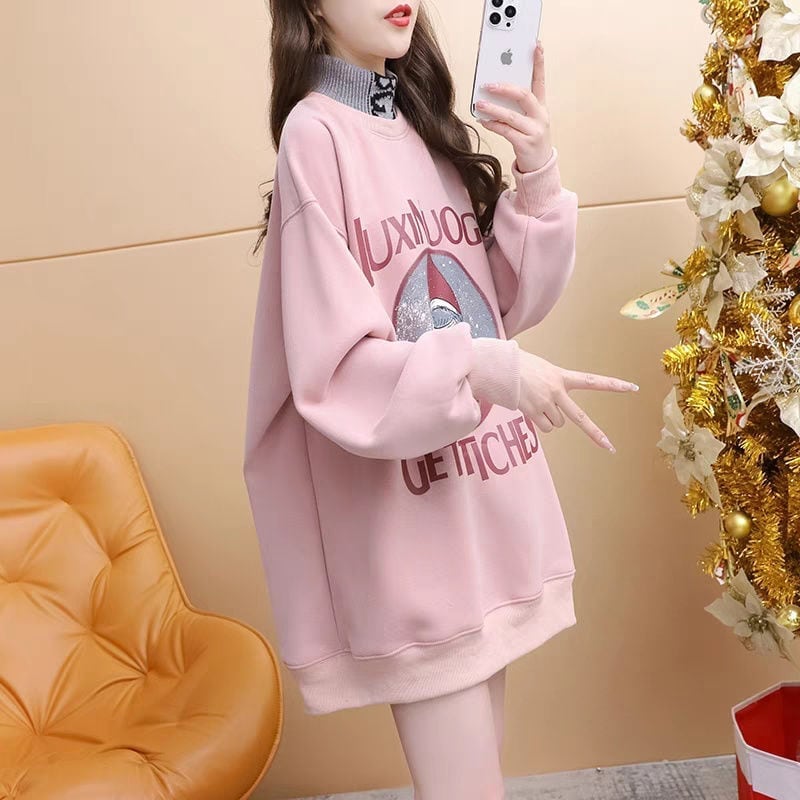 【裏起毛】大人可愛い 上質 ファッション ルーズスウェット<S-6318>