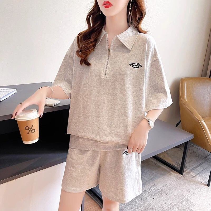 定番シンプル 真夏も快適 上質 カジュアル 半袖Ｔシャツⅹパンツセット全2色<S-9102>