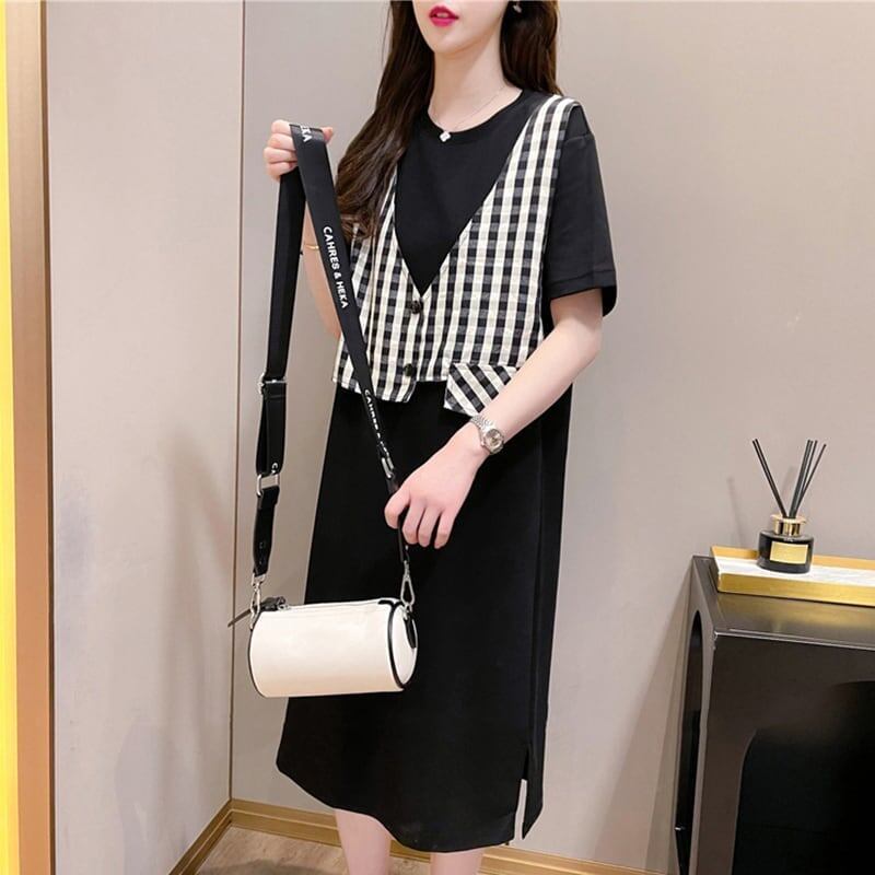 個性的なデザイン プリント 一目惚れ Tシャツ カットソー ワンピース＜S-3490＞
