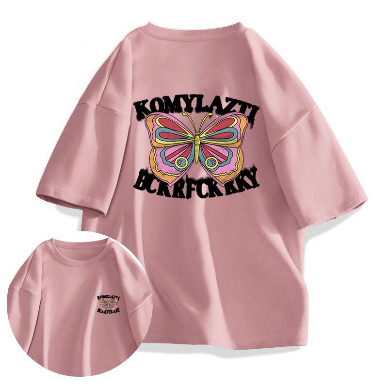 大好評 カジュアル 絶対流行 ルーズ プリント全6色 半袖Tシャツ<S-8914>