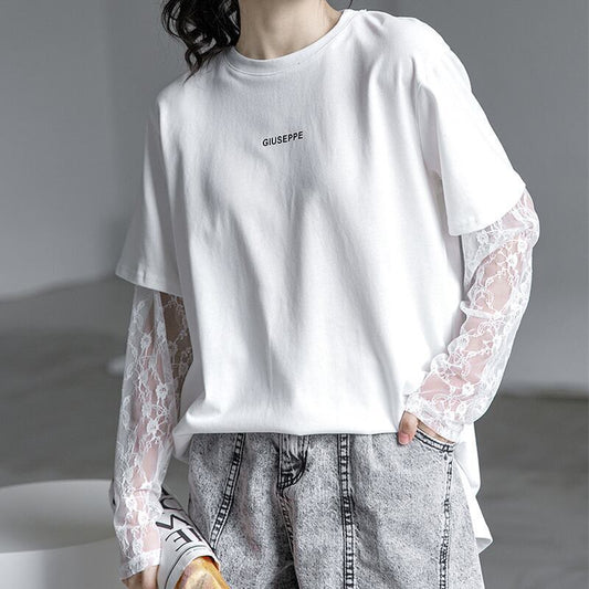 清純甘くて女子力UP 切り替え 美感いっぱい Tシャツ カットソー＜S-3020＞