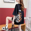 スタイリッシュ 切り替え 一目惚れ プリント Tシャツ カットソー＜S-3584＞