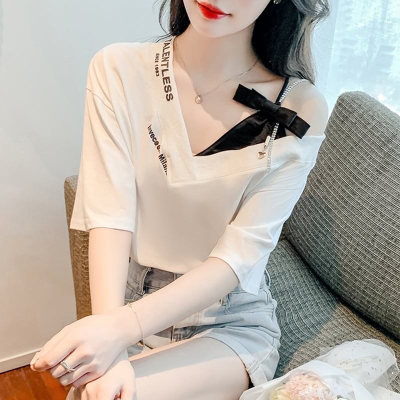 美人度アップ 3色選択可 チャーミング Tシャツ カットソー＜S-3267＞