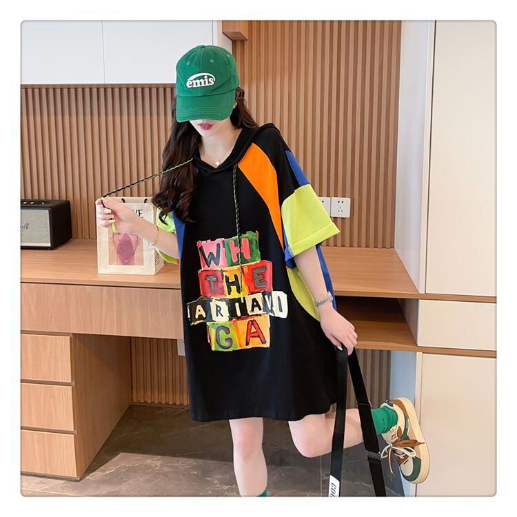 売り切れ必至 切り替え カジュアル カラーマッチング プリント全2色 半袖Tシャツ<S-8723>