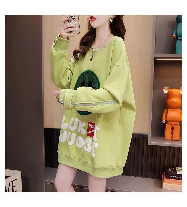 【裏起毛】 スマイルマークロゴスウェット 美人度アップ 全３色＜S-4653＞