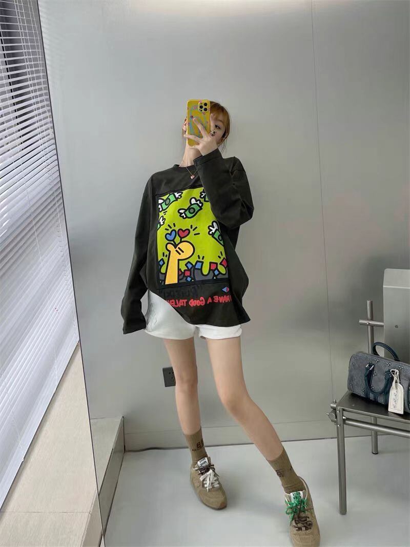 おすすめ sweet系可愛い 美感いっぱい 2色選択 スウェット<S-10406>