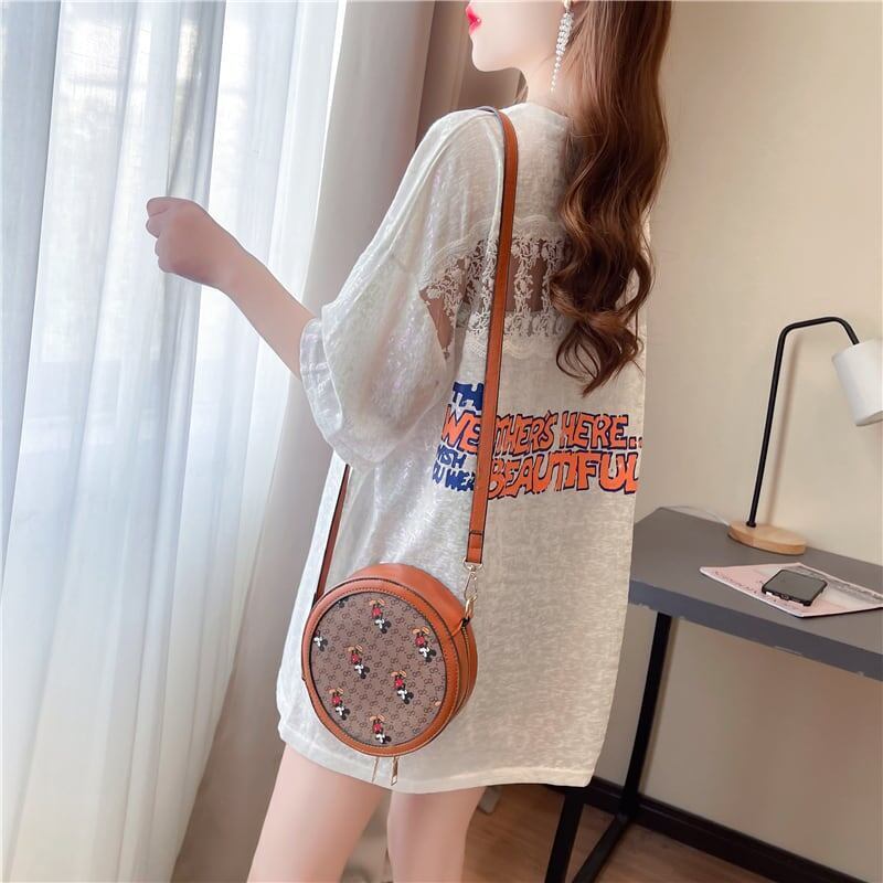 好感度満載 切り替え 美感いっぱい プリント Tシャツ カットソー＜S-3548＞