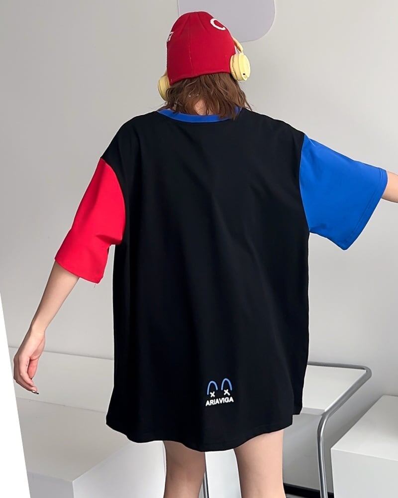 お勧めカラーマッチング ゆったり ビッグロゴ 半袖Tシャツ 全2色＜S-4838＞