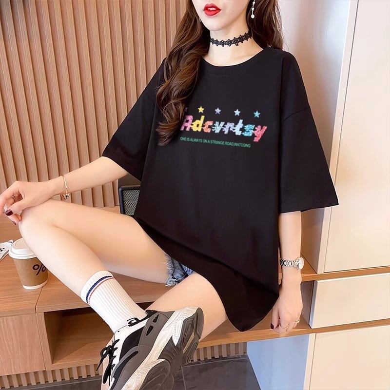 絶対可愛い &落書きTシャツ アルファベット ゆったり 3色＜S-2831＞